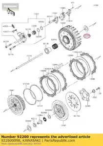 Kawasaki 922000098 washer,22.3x43x2 - Bottom side