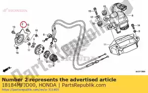 Honda 18184MFJD00 tampa, guia de válvula - Lado inferior