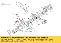 Aprilia 85304900XB1, Tappi anteriori. bianca, OEM: Aprilia 85304900XB1