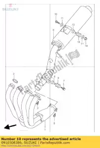 suzuki 0910308386 bolt - Bottom side