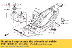 Ici, vous pouvez commander le adaptateur, bouchon de réserve auprès de Honda , avec le numéro de pièce 19113KAK900: