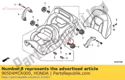 Aquí puede pedir collar, montaje del asiento de Honda , con el número de pieza 90504MCA000: