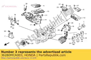 Honda 36280MCA003 resistor assy., reverse - Bottom side