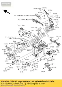 kawasaki 320520068 support-réservoir zr1000b7f - La partie au fond