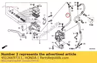 45126K97J11, Honda, tuyau comp a fr br honda pcx150a 150 , Nouveau