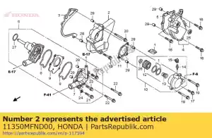 Honda 11350MFND00 cobrir comp., l. rr. - Lado inferior