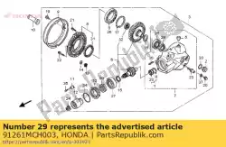 Tutaj możesz zamówić uszczelka olejowa 35x54x8 od Honda , z numerem części 91261MCH003: