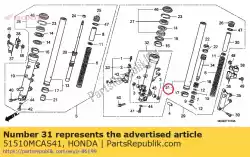 Tutaj możesz zamówić komp. Rur., l. Fr. Widelec od Honda , z numerem części 51510MCAS41: