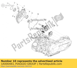 Aprilia 1A006483, Reduction unit cover gasket, OEM: Aprilia 1A006483