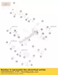 Ici, vous pouvez commander le arbre de déplacement cpl. 03 auprès de KTM , avec le numéro de pièce 54834005044: