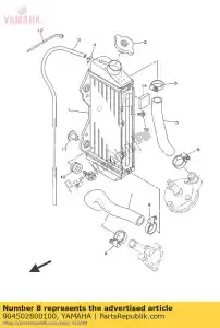 yamaha 904502800100 hose clamp assy - Bottom side