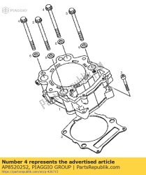 Aprilia AP8520252, Schroef met flens m10x1.25x109, OEM: Aprilia AP8520252