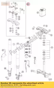 ktm 90101039010 kit de suporte de guiador - Lado inferior