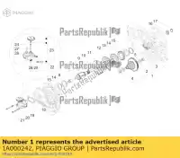 1A000242, Piaggio Group, premier arbre de transmission avec i.p. ape vin: zapt42pmc, zapt42p00, motor: tbp4m 200 2013 2014 2015 2016 2017 2018 2019 2020 2021 2022, Nouveau
