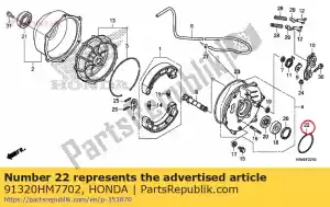 honda 91320HM7702 oring, 75x3.2 (nok) - Lado inferior