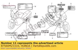 Aqui você pode pedir o nenhuma descrição disponível no momento em Honda , com o número da peça 87560MZ3310: