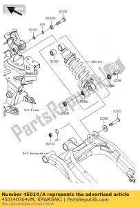 Kawasaki 450140364VM shockabsorber,s.red - Bottom side