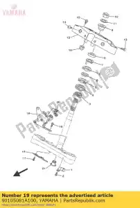 yamaha 90105081A100 perno, a base de arandela (3jp) - Lado inferior