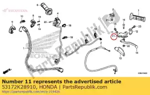 honda 53172K28910 beugel, l. hendel - Onderkant