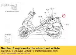 Here you can order the rh rear fairing dec. From Piaggio Group, with part number 859853: