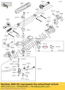 kawasaki 46012002121 holder-handle,lwr,fat ba kx250 - Bottom side