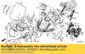 honda 64100MKCA00ZA garnish a, screen *type5* - Bottom side