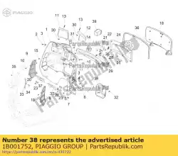 topkoffer deksel van Piaggio Group, met onderdeel nummer 1B001752, bestel je hier online: