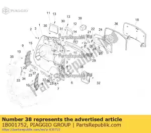 Piaggio Group 1B001752 couvercle du boîtier supérieur - La partie au fond