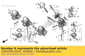 Honda 16043MZ2E00 conjunto de cámara, flotador (# 3) - Lado inferior