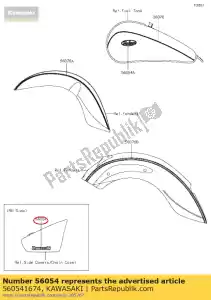 kawasaki 560541674 marque, capot latéral, kawasaki vn900 - La partie au fond