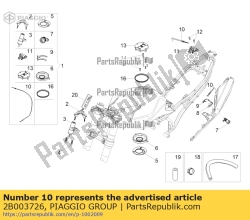 Aprilia 2B003726, Cavo sgancio sella, OEM: Aprilia 2B003726