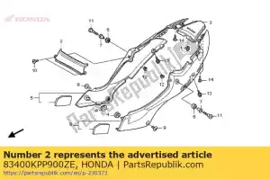 honda 83400KPP900ZE afdekking, midden van het lichaam * pb325c * (pb325c candy lightning blue) - Onderkant