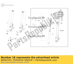 Aprilia B046355, Piasta + lewa noga widelca, OEM: Aprilia B046355