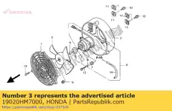 Aquí puede pedir ventilador comp., enfriamiento de Honda , con el número de pieza 19020HM7000: