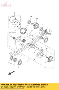 yamaha 2MBE16331000 axe, piston - La partie au fond