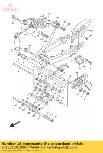 yamaha 901051201900 perno, brida - Lado inferior