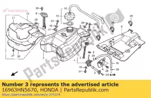 honda 16963HN5670 alavanca, torneira de combustível - Lado inferior