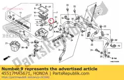 Here you can order the holder, master cylinder from Honda, with part number 45517MA5671: