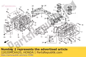 Honda 12020MCAA20 head assy., l. cylinder - Bottom side