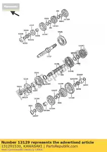 kawasaki 131291530 gear,input 2nd,19t zx900-a1 - Bottom side