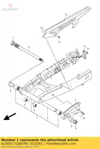 Suzuki 6100017G60YAP bunda do braço oscilante - Lado inferior