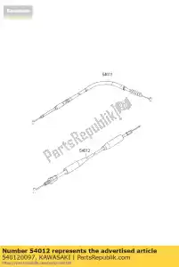 Kawasaki 540120097 accélérateur de câble - La partie au fond