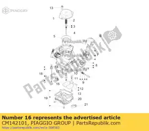 Piaggio Group CM142101 main jet 72 - Bottom side