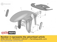 AP8158124, Aprilia, Dolna blokada przedniej owiewki, Nowy