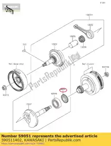 kawasaki 590511402 couronne dentée klx110-a2 - La partie au fond