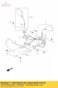 yamaha 5C2F62801000 achteruitkijkspiegel a - Onderkant