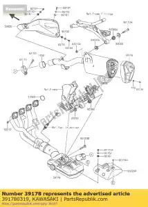 kawasaki 391780319 kolektor-komp-wydech klz1000b - Dół