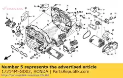 Aquí puede pedir resonador, l. Ducto de aire de Honda , con el número de pieza 17214MFGD02: