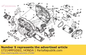 honda 17214MFGD02 resonador, l. ducto de aire - Lado inferior