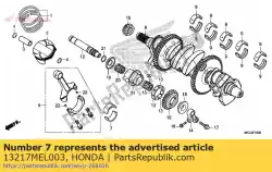 Here you can order the bearing d, connecting rod (green) from Honda, with part number 13217MEL003: